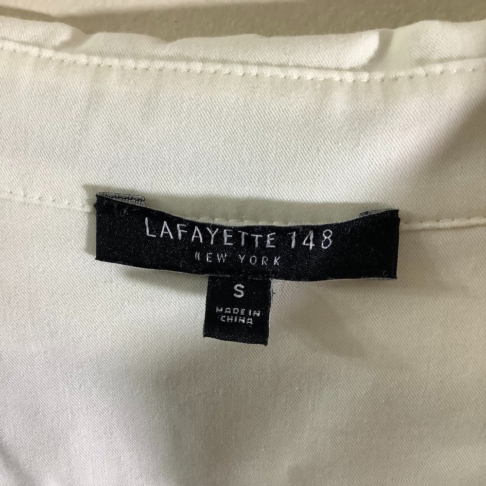 Lafayette 148 New York Antonia Striped High-Low Top - Picture 3 of 10